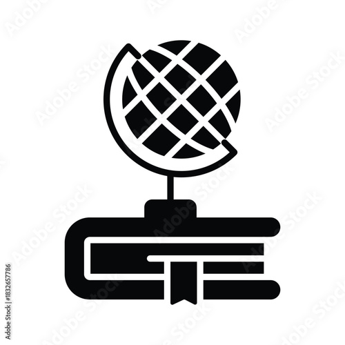 Globe and books representing worldwide learning and global academic access