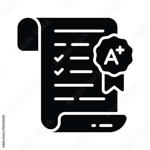 Take your hands on this amazing glyph style icon of exam result