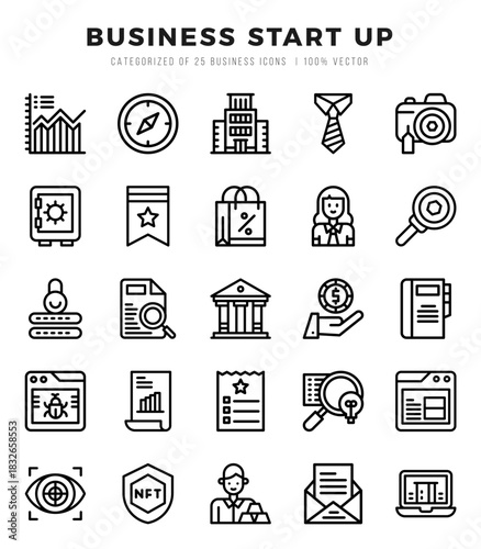 Business Start Up icon pack for your website. mobile. presentation. and logo design.