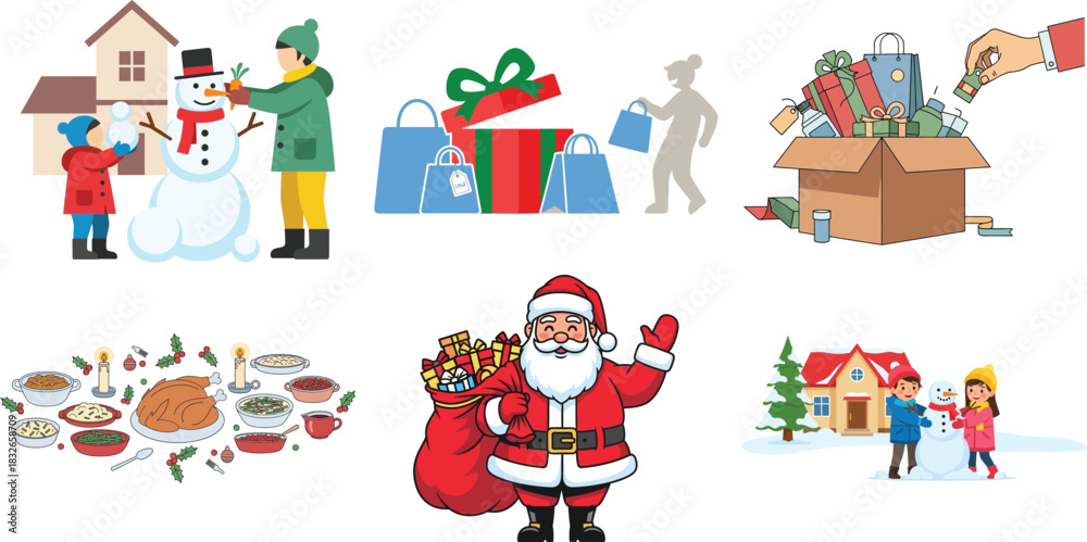 Naklejka premium Holiday icons vector