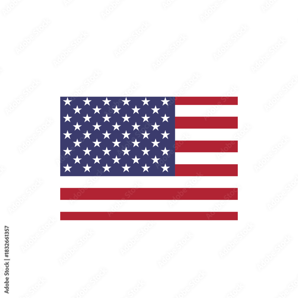 Obraz premium USA flag_Rectangle block shape in icon