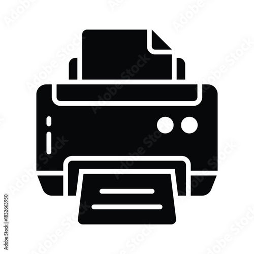 Well designed glyph icon of printer, trendy modern vector
