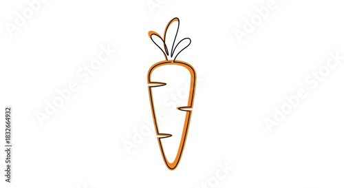 Minimalist Artistic Representation of a Carrot Using Continuous Line Drawing Technique