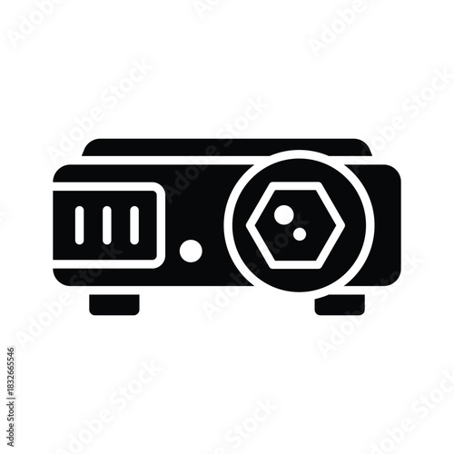 A handy icon of projector in glyph style, class presentation and digital teaching