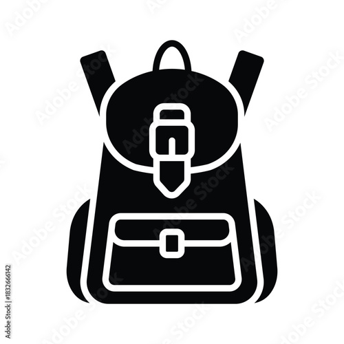 Student backpack glyph icon, trendy premium vector design