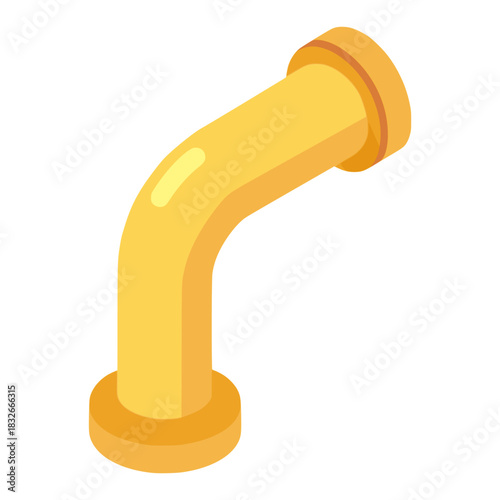 Joint sewer pipe plumbing connection flat color vector illustration template design