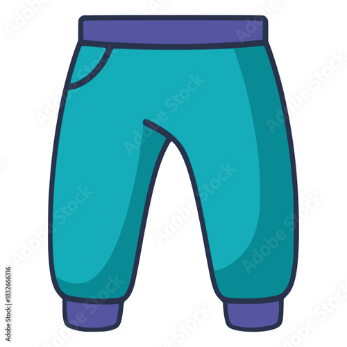 Blue trousers warm winter fashion flat color vector illustration template design