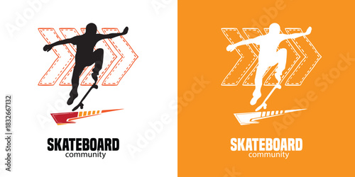Minimalist Skateboard Icon Logo for Sports Brand Identity