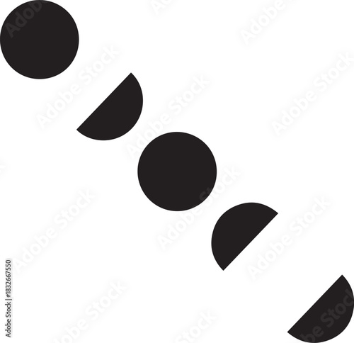 Abstract Moon Phase Dots Minimal Geometric Vector