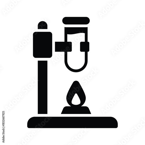 Well designed glyph icon of of chemistry experiment, modern vector