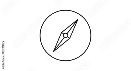 Minimalistic Line Art Illustration of a Compass Rose for Navigation and Directional Symbols