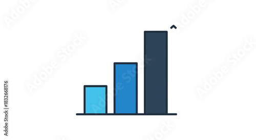 Simple Graph Chart illustrating Progressive Growth with Increasing Bar Heights