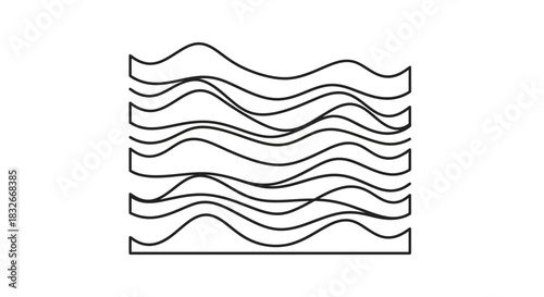 Abstract wavy black and white line pattern emphasizing fluid motion and modern design aesthetics