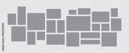 Pictures or photos frame collage comics page grid layout abstract photo frames and digital photo wall template

