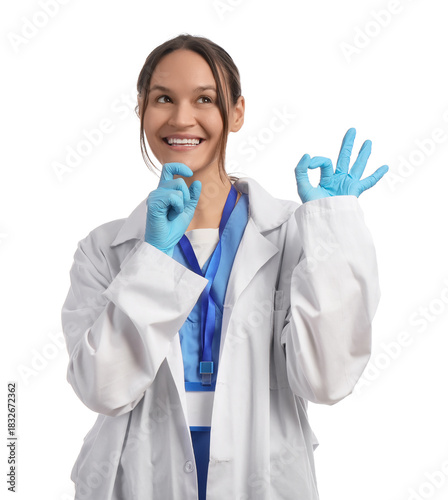 Thoughtful female doctor sh...