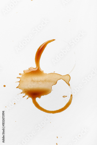 Brown coffee stains on whit...