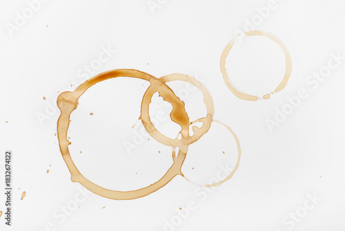 Brown coffee stains on whit...