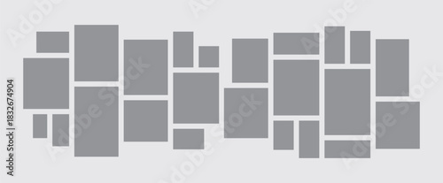 Picture abstract photo frames and digital photo wall template