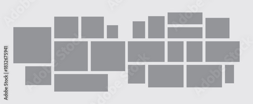 Picture abstract photo frames and digital photo wall template