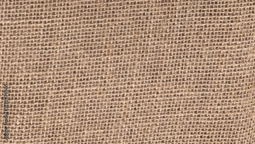 Detailed macro of natural burlap fabric with visible rough woven fibers and grid pattern, perfect for backgrounds and rustic design.