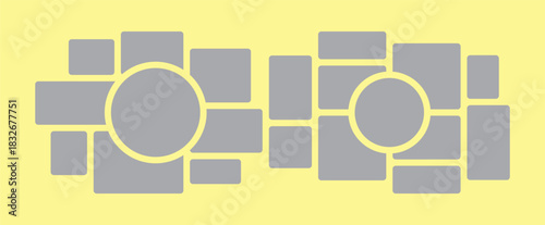 Pictures or photos frame collage. comics page grid layout abstract photo frames and digital photo wall template
