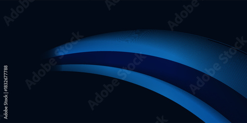Abstract geometric curved lines technology on dark blue background simple abstract