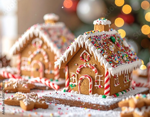 Colorful Gingerbread House Decorated for Festive Christmas Celebration