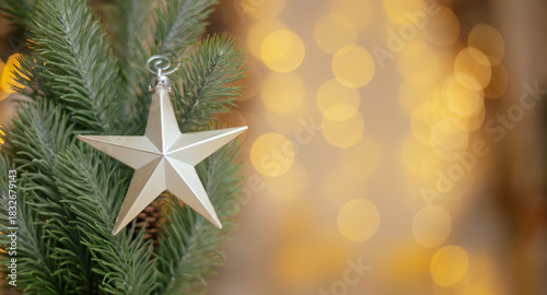 Beautifully illuminated Christmas decoration with sparkling lights, Christmas trees, stars, teddy bears and presents.	
