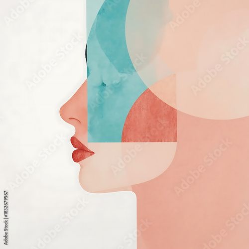 Women’s Day Campaign Poster with Girl Face Silhouette, Elegant Feminine Vector Illustration for Empowerment and Celebration