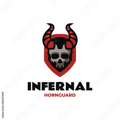 Mascot Horn Skull Logo Design