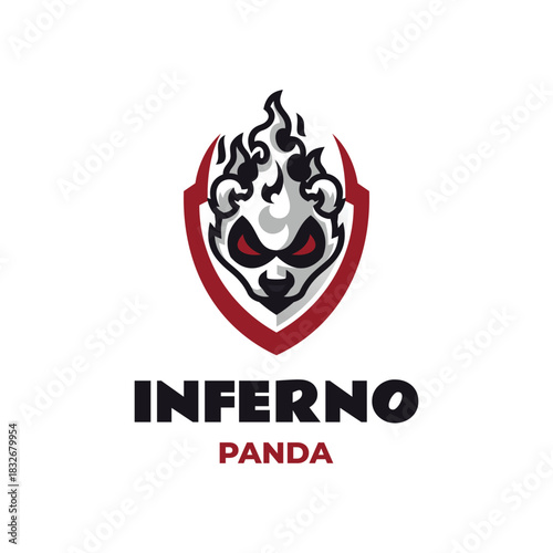 Mascot Inferno Panda Logo Design