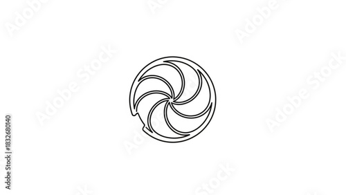 A simple elegant black outline of the armenian eternity symbol also known as the astghik a stylized representation of eternity and continuity on a clean white background