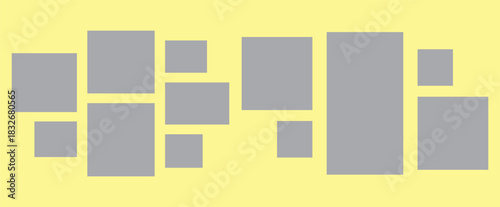 Pictures or photos frame collage. comics page grid layout abstract photo frames and digital photo wall template

