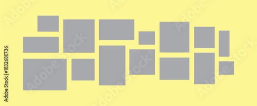 Pictures or photos frame collage. comics page grid layout abstract photo frames and digital photo wall template
