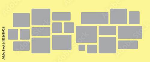 Pictures or photos frame collage. comics page grid layout abstract photo frames and digital photo wall template
