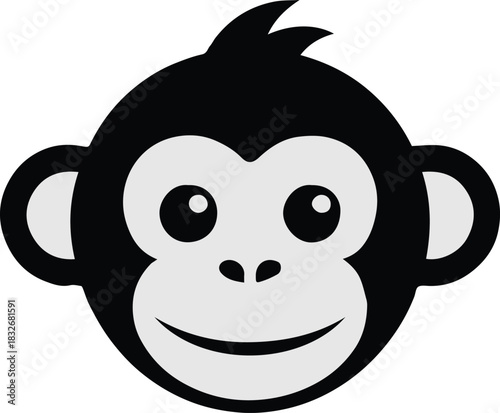 monkey character illustration cartoon face vector for kids