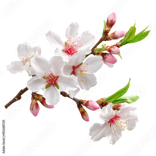 Beautiful Almond Branch with Delicate White Flowers for Fresh and Serene Concepts