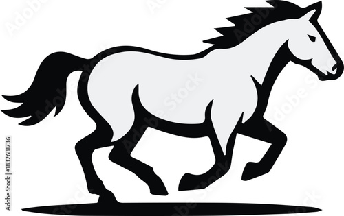 horse logo gallop vector emblem for ranch sport and outdoor brand