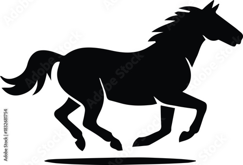 horse logo running silhouette for brand identity and equestrian use
