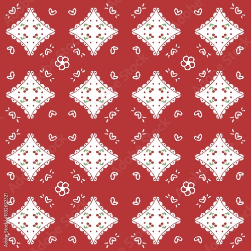 Pattern red cerry cute