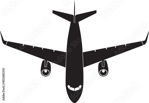 airplane overhead vector illustration for aircraft recognition