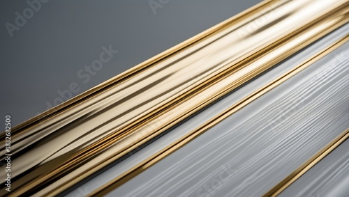 Luxury gold lines on smooth metallic grey surface, elegant premium abstract background for modern branding, stylish interior decor and high-end contemporary design wallpaper texture
