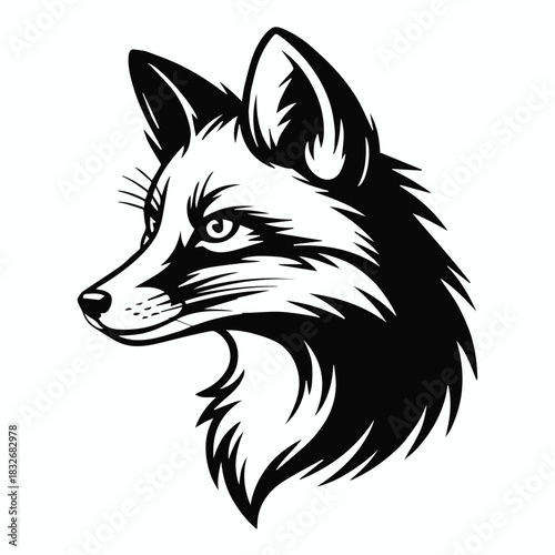 fox mascot logo vector profile head illustration for identity
