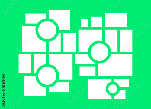 Pictures or photos frame collage, page grid layout abstract photo frames and digital photo wall template
