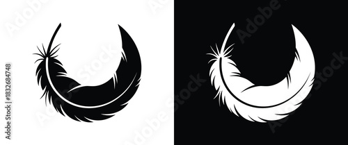 Lightweight Feather Silhouette Illustration - Symbol of Freedom & Tranquility