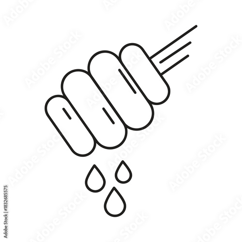 Honey Drip Outline Graphic — Flat Line Style,Natural Honey Product Icon — Simple Vector Design
