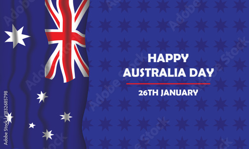 Gradient background for happy Australia day vector illustration.