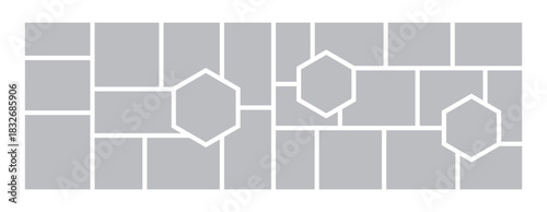 Picture photo Collage grid photo effect template design