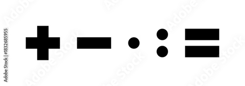 Mathematische Zeichen für die Grundrechenarten