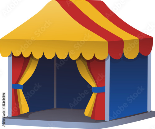 Colorful Carnival Tent Booth Flat Design Illustration
